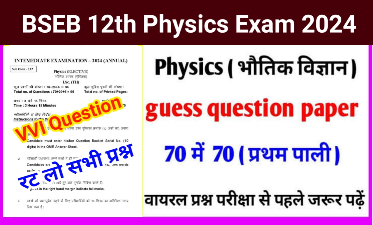 Intermediate Physics Viral Question Paper 2024