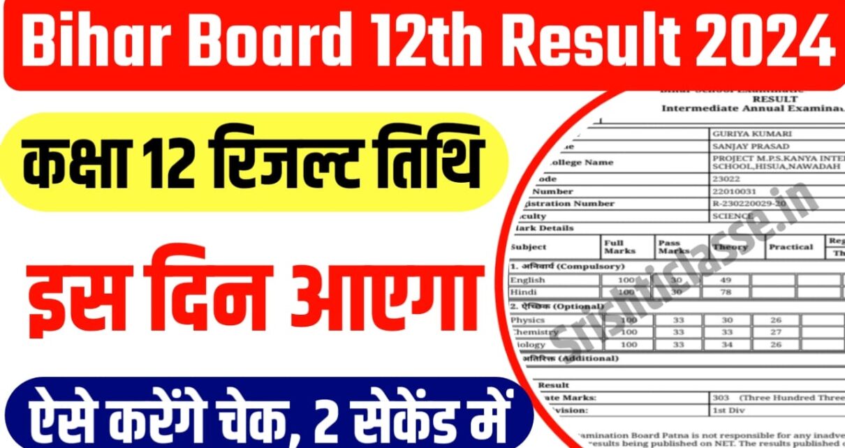 Class 12th Result 2024 Publish Date: बिहार बोर्ड कक्षा 12वीं रिजल्ट डेट हुआ घोषित, यहां से देखे अपना रिजल्ट